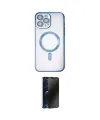 ieg™ iPhone 14 Pro Kılıf Nova Işık Özel Seri - Siyah 3D Antistatik Hayalet Cam Ekran Koruyucu
