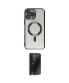 ieg™ iPhone 14 Pro Kılıf Nova Işık Özel Seri - Siyah 3D Antistatik Hayalet Cam Ekran Koruyucu