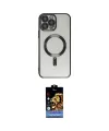 ieg™ iPhone 14 Pro Kılıf Nova Işık Özel Seri - Siyah Buffer Hayalet Cam Ekran Koruyucu