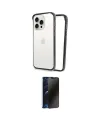 ieg™ iPhone 14 Pro Kılıf Pusula Asil Koleksiyonu - Siyah 3D Antistatik Hayalet Cam Ekran Koruyucu