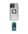 ieg™ iPhone 14 Pro Kılıf Pusula Form - Siyah 18D Cam Ekran Koruyucu