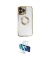ieg™ iPhone 14 Pro Kılıf Pusula Form - Siyah 3D Antistatik Cam Ekran Koruyucu