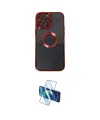 ieg™ iPhone 14 Pro Kılıf Pusula Form - Siyah 3D Antistatik Cam Ekran Koruyucu