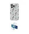 ieg™ iPhone 14 Pro Kılıf Pusula Form - Siyah 3D Antistatik Cam Ekran Koruyucu