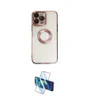 ieg™ iPhone 14 Pro Kılıf Pusula Form - Siyah 3D Antistatik Cam Ekran Koruyucu