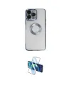 ieg™ iPhone 14 Pro Kılıf Pusula Form - Siyah 3D Antistatik Cam Ekran Koruyucu