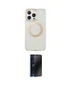 ieg™ iPhone 14 Pro Kılıf Pusula Form - Siyah 3D Antistatik Hayalet Cam Ekran Koruyucu