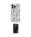 ieg™ iPhone 14 Pro Kılıf Pusula Form - Siyah 3D Antistatik Hayalet Cam Ekran Koruyucu