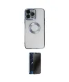 ieg™ iPhone 14 Pro Kılıf Pusula Form - Siyah 3D Antistatik Hayalet Cam Ekran Koruyucu