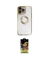 ieg™ iPhone 14 Pro Kılıf Pusula Form - Siyah Buffer Cam Ekran Koruyucu