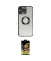 ieg™ iPhone 14 Pro Kılıf Pusula Form - Siyah Buffer Cam Ekran Koruyucu