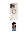 ieg™ iPhone 14 Pro Kılıf Pusula Form - Siyah Buffer Hayalet Cam Ekran Koruyucu