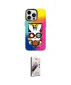 ieg™ iPhone 14 Pro Kılıf Siluet Çizgi Koleksiyonu - Siyah Bilvis 3D Mat Cam Ekran Koruyucu