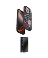 ieg™ iPhone 14 Pro Kılıf Siluet Doku - Siyah 3D Antistatik Hayalet Cam Ekran Koruyucu