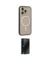ieg™ iPhone 14 Pro Kılıf Siluet Işık Koleksiyonu - Siyah 3D Antistatik Hayalet Cam Ekran Koruyucu