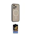 ieg™ iPhone 14 Pro Kılıf Siluet Işık Koleksiyonu - Siyah Buffer Hayalet Cam Ekran Koruyucu
