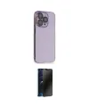 ieg™ iPhone 14 Pro Kılıf Siluet Minimal Özel Seri - Siyah 3D Antistatik Hayalet Cam Ekran Koruyucu
