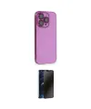 ieg™ iPhone 14 Pro Kılıf Siluet Minimal Özel Seri - Siyah 3D Antistatik Hayalet Cam Ekran Koruyucu