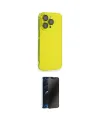 ieg™ iPhone 14 Pro Kılıf Siluet Minimal Özel Seri - Siyah 3D Antistatik Hayalet Cam Ekran Koruyucu