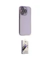 ieg™ iPhone 14 Pro Kılıf Siluet Minimal Özel Seri - Siyah Bilvis 3D Mat Cam Ekran Koruyucu