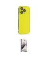 ieg™ iPhone 14 Pro Kılıf Siluet Minimal Özel Seri - Siyah Bilvis 3D Mat Cam Ekran Koruyucu