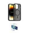 ieg™ iPhone 14 Pro Kılıf Siluet Minimal Prime - Siyah 3D Antistatik Cam Ekran Koruyucu