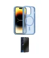 ieg™ iPhone 14 Pro Kılıf Siluet Minimal Prime - Siyah 3D Antistatik Hayalet Cam Ekran Koruyucu