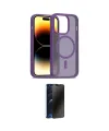 ieg™ iPhone 14 Pro Kılıf Siluet Minimal Prime - Siyah 3D Antistatik Hayalet Cam Ekran Koruyucu