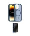 ieg™ iPhone 14 Pro Kılıf Siluet Minimal Prime - Siyah 3D Antistatik Hayalet Cam Ekran Koruyucu