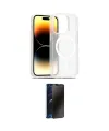 ieg™ iPhone 14 Pro Kılıf Siluet Minimal Prime - Siyah 3D Antistatik Hayalet Cam Ekran Koruyucu