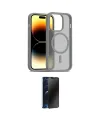 ieg™ iPhone 14 Pro Kılıf Siluet Minimal Prime - Siyah 3D Antistatik Hayalet Cam Ekran Koruyucu