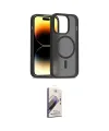 ieg™ iPhone 14 Pro Kılıf Siluet Minimal Prime - Siyah Bilvis 3D Mat Cam Ekran Koruyucu