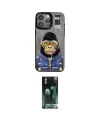 ieg™ iPhone 14 Pro Kılıf Siluet Modern Özel Seri - Siyah 360 Mat Full Body Arka Koruyucu