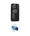 ieg™ iPhone 14 Pro Kılıf Siluet Modern Özel Seri - Siyah 3D Antistatik Cam Ekran Koruyucu