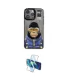 ieg™ iPhone 14 Pro Kılıf Siluet Modern Özel Seri - Siyah 3D Antistatik Cam Ekran Koruyucu