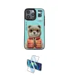 ieg™ iPhone 14 Pro Kılıf Siluet Modern Özel Seri - Siyah 3D Antistatik Cam Ekran Koruyucu