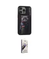 ieg™ iPhone 14 Pro Kılıf Siluet Modern Özel Seri - Siyah Bilvis 3D Mat Cam Ekran Koruyucu
