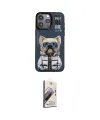 ieg™ iPhone 14 Pro Kılıf Siluet Modern Özel Seri - Siyah Bilvis 3D Mat Cam Ekran Koruyucu