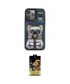 ieg™ iPhone 14 Pro Kılıf Siluet Modern Özel Seri - Siyah Buffer Cam Ekran Koruyucu