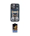 ieg™ iPhone 14 Pro Kılıf Siluet Modern Özel Seri - Siyah Buffer Hayalet Cam Ekran Koruyucu