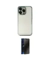 ieg™ iPhone 14 Pro Kılıf Vadi Minimal - Siyah 3D Antistatik Hayalet Cam Ekran Koruyucu