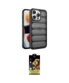 ieg™ iPhone 14 Pro Kılıf Yadigar Doku Özel Seri - Siyah Buffer Cam Ekran Koruyucu