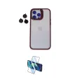 ieg™ iPhone 14 Pro Kılıf Yankı Asil Serisi - Siyah 3D Antistatik Cam Ekran Koruyucu