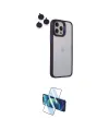 ieg™ iPhone 14 Pro Kılıf Yankı Asil Serisi - Siyah 3D Antistatik Cam Ekran Koruyucu