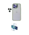 ieg™ iPhone 14 Pro Kılıf Yankı Asil Serisi - Siyah 3D Antistatik Cam Ekran Koruyucu