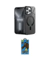 ieg™ iPhone 14 Pro Kılıf Yankı Çizgi - Siyah 18D Cam Ekran Koruyucu
