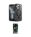 ieg™ iPhone 14 Pro Kılıf Yankı Çizgi - Siyah 360 Mat Full Body Arka Koruyucu
