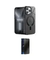 ieg™ iPhone 14 Pro Kılıf Yankı Çizgi - Siyah 3D Antistatik Hayalet Cam Ekran Koruyucu