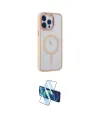 ieg™ iPhone 14 Pro Kılıf Yankı Işık Özel Seri - Siyah 3D Antistatik Cam Ekran Koruyucu