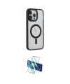 ieg™ iPhone 14 Pro Kılıf Yankı Işık Özel Seri - Siyah 3D Antistatik Cam Ekran Koruyucu
